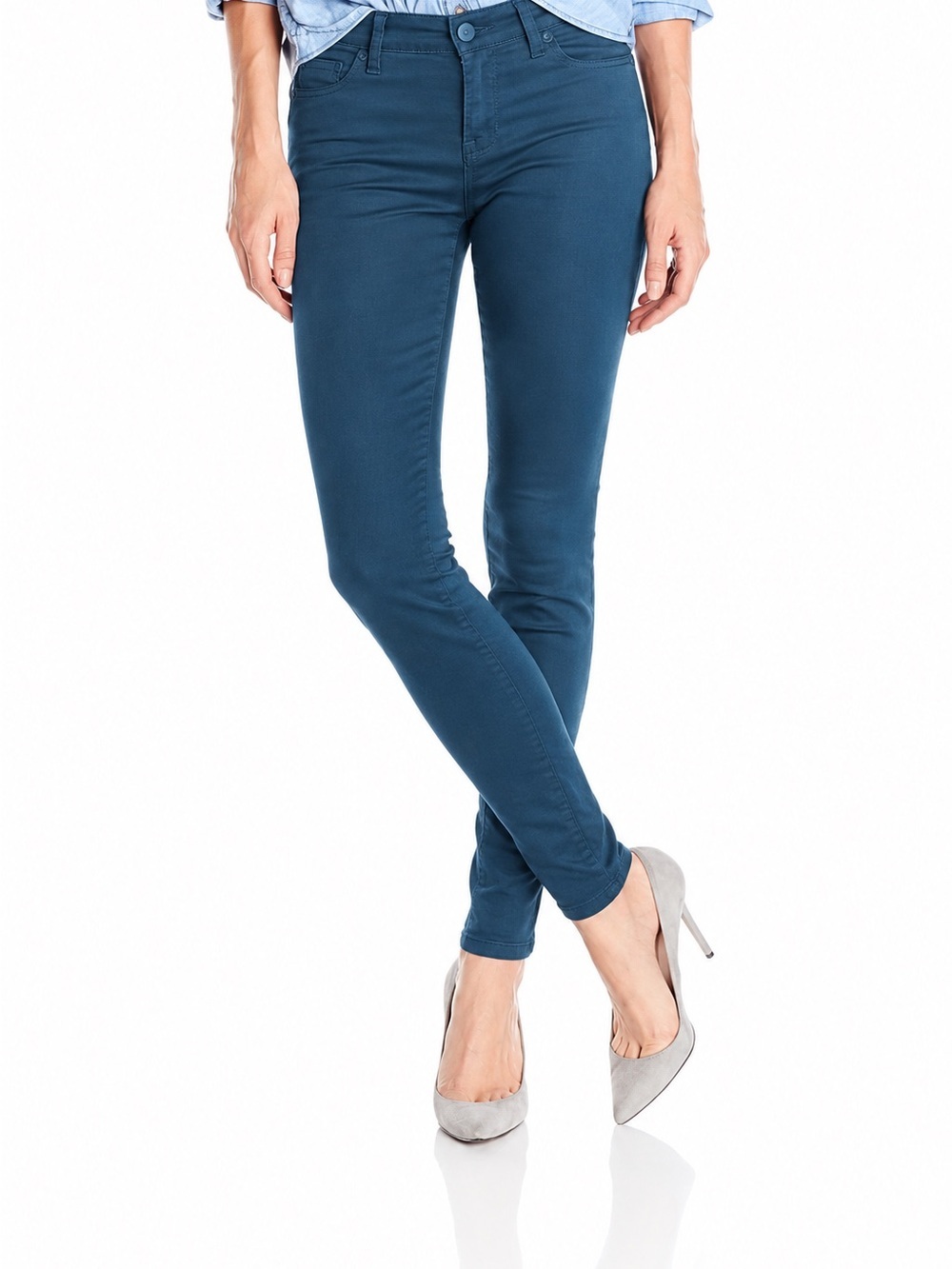 MASOI DENIM JEANS Women’s Teal Skinny Stretch Pants Size 15